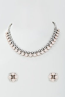 Two-Tone Zircon Choker Necklace Set