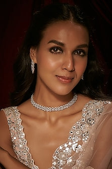 Gold Finish Zircon Choker Necklace Set