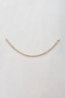 Gold Finish Zircon Anklets (Set Of 2)