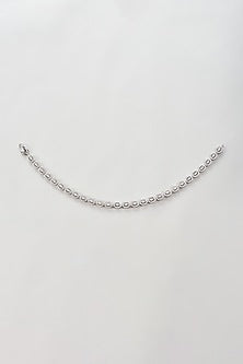 Silver Finish Zircon Anklets (Set Of 2)