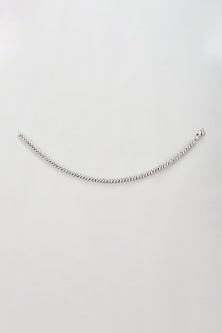 Silver Finish Zircon Anklets (Set Of 2)