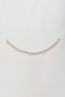 Gold Finish Zircon Anklets (Set Of 2)
