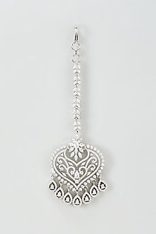 White Finish Zircon Maangtikka