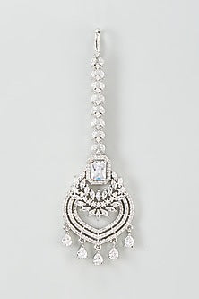 White Finish Zircon Maangtikka