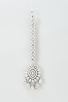 White Finish Zircon Maangtikka