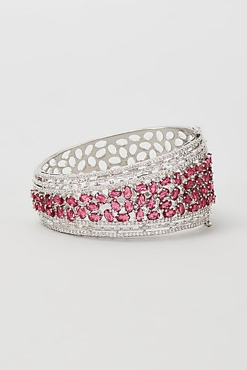 White Finish Ruby & Zircon Bracelet