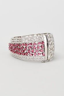 White Finish Ruby & Zircon Bracelet