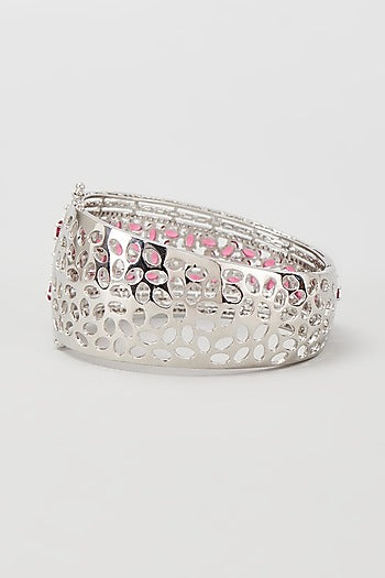 White Finish Ruby & Zircon Bracelet