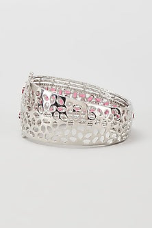 White Finish Ruby & Zircon Bracelet