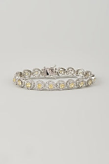 Silver Finish Yellow Sapphire Zircon Bracelet