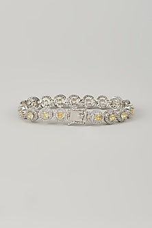 Silver Finish Yellow Sapphire Zircon Bracelet