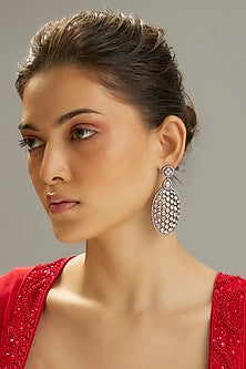 Black Rhodium Finish Zircon Dangler Earrings