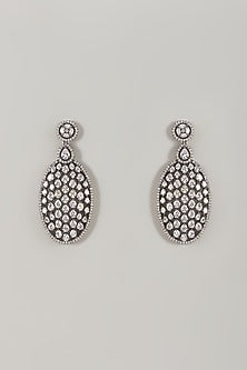 Black Rhodium Finish Zircon Dangler Earrings