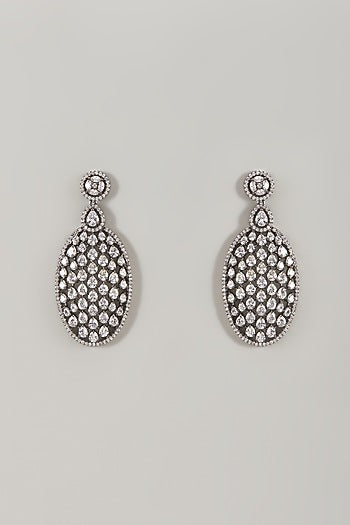 Black Rhodium Finish Zircon Dangler Earrings