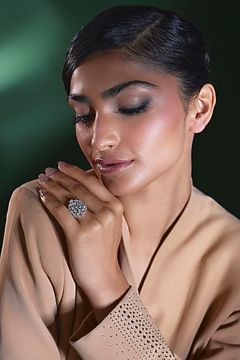 Silver Finish Zircon Ring