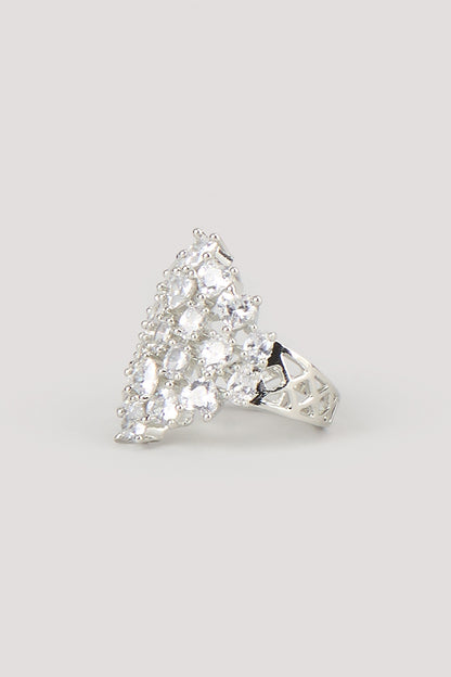 Silver Finish Zircon Ring