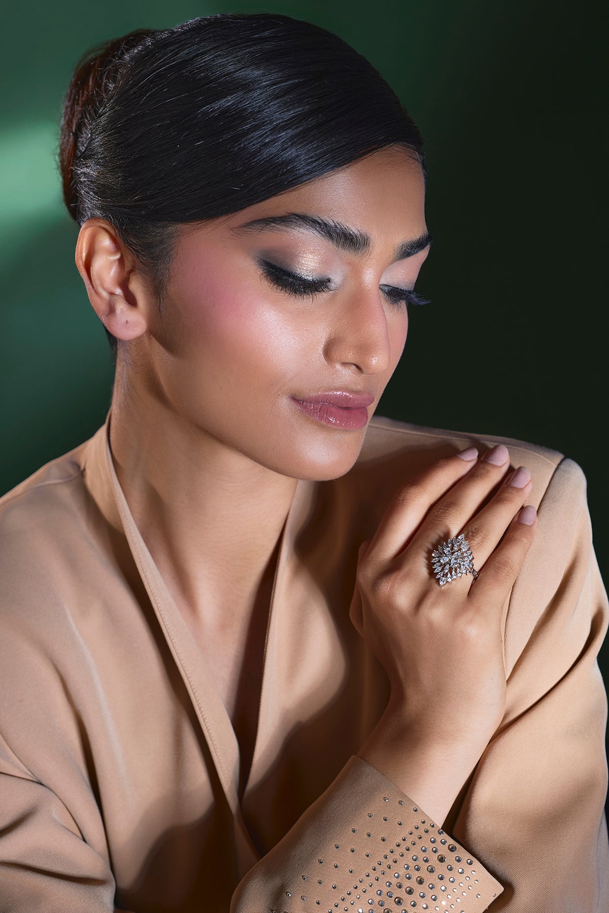 Silver Finish Zircon Ring