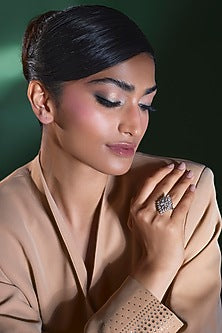 Silver Finish Zircon Ring
