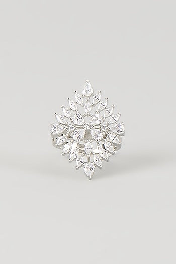 Silver Finish Zircon Ring