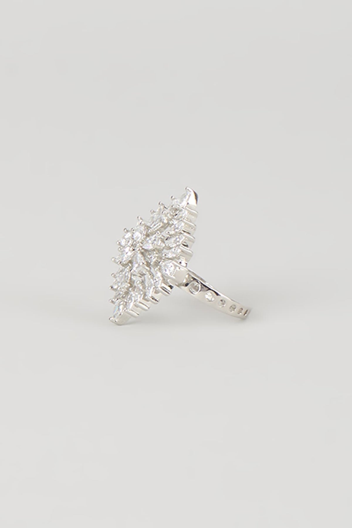 Silver Finish Zircon Ring