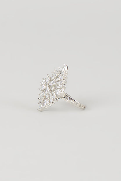 Silver Finish Zircon Ring