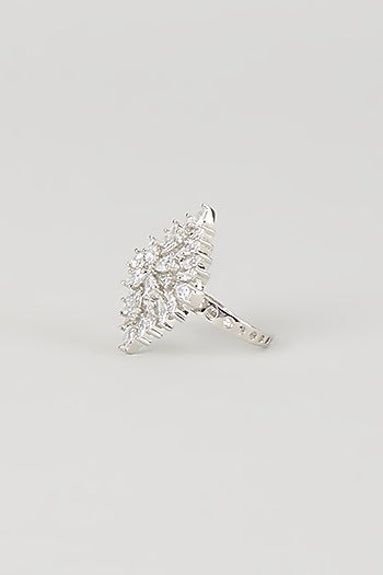 Silver Finish Zircon Ring