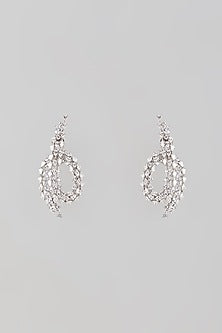 Silver Finish Zircon Stud Earrings