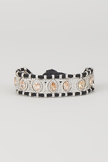 Silver Finish Imperial Topaz & Zircon Thread Bracelet