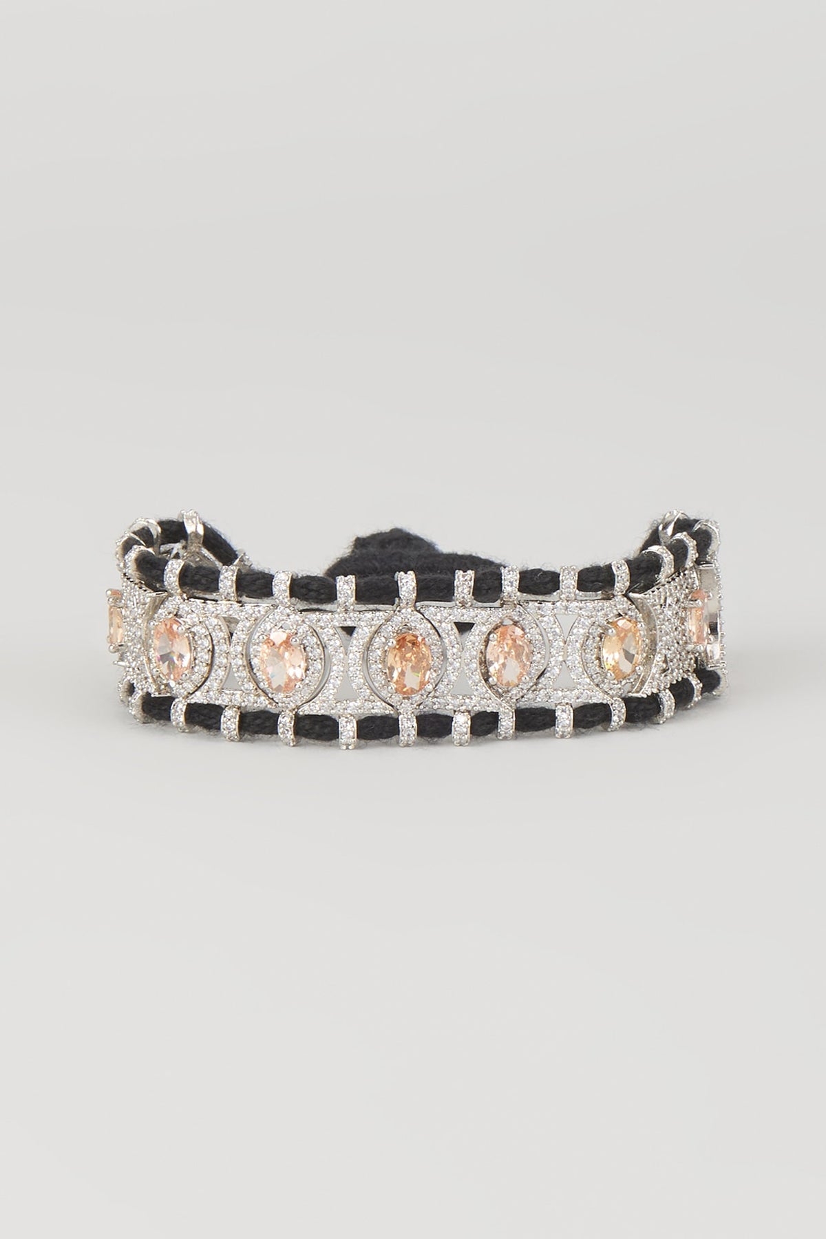 Silver Finish Imperial Topaz & Zircon Thread Bracelet