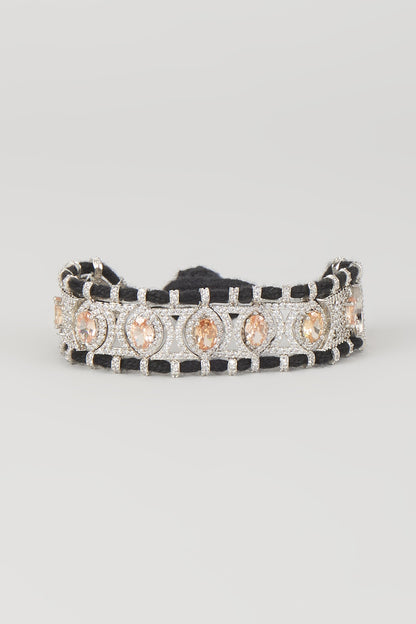 Silver Finish Imperial Topaz & Zircon Thread Bracelet