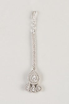 Silver Finish Zircon Maangtikka