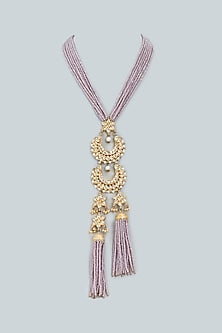 Gold Finish Kundan Polki Long Necklace
