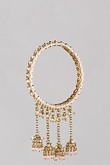 Gold Finish Kundan Polki Bangles (Set Of 4)