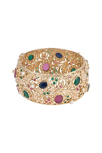 Gold Plated Pearl Kada