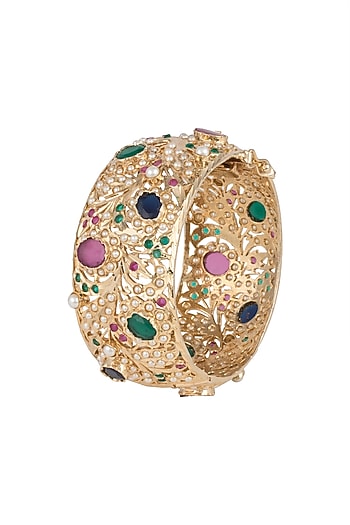 Gold Plated Pearl Kada