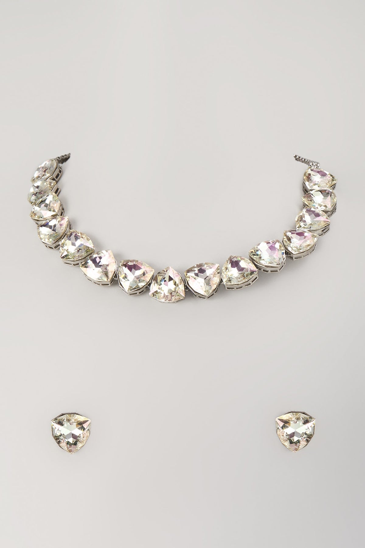 Silver Finish Zircon & Swarovski Necklace Set