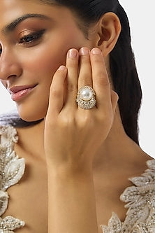 Gold Finish Zircon Ring