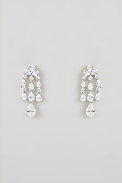 White Finish White Zircon Necklace Set