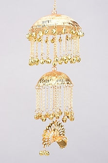 Gold Finish Carved Long Kaleeras