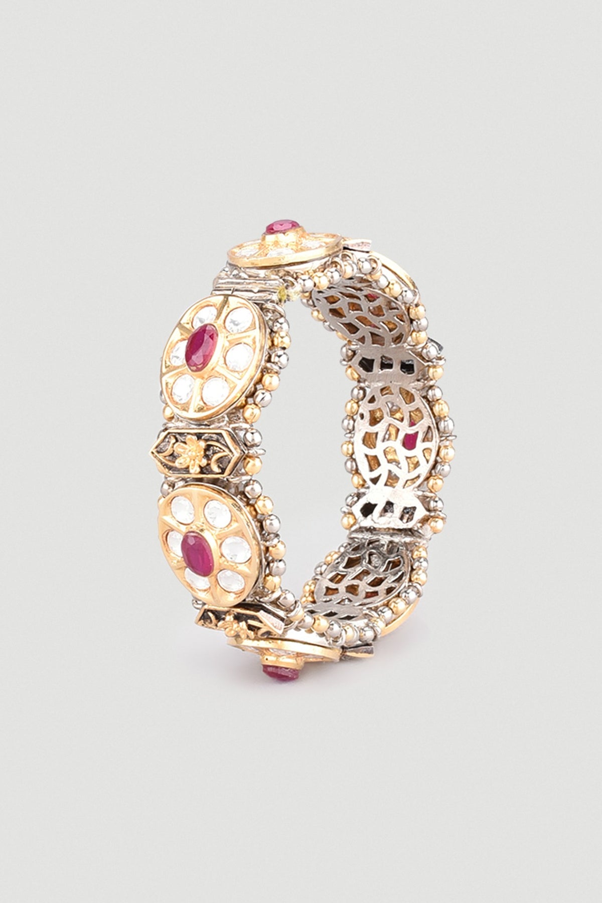 Gold Finish Kundan Polki Kada