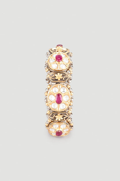 Gold Finish Kundan Polki Kada