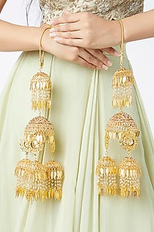 Gold Finish Faux Diamonds Kaleeras
