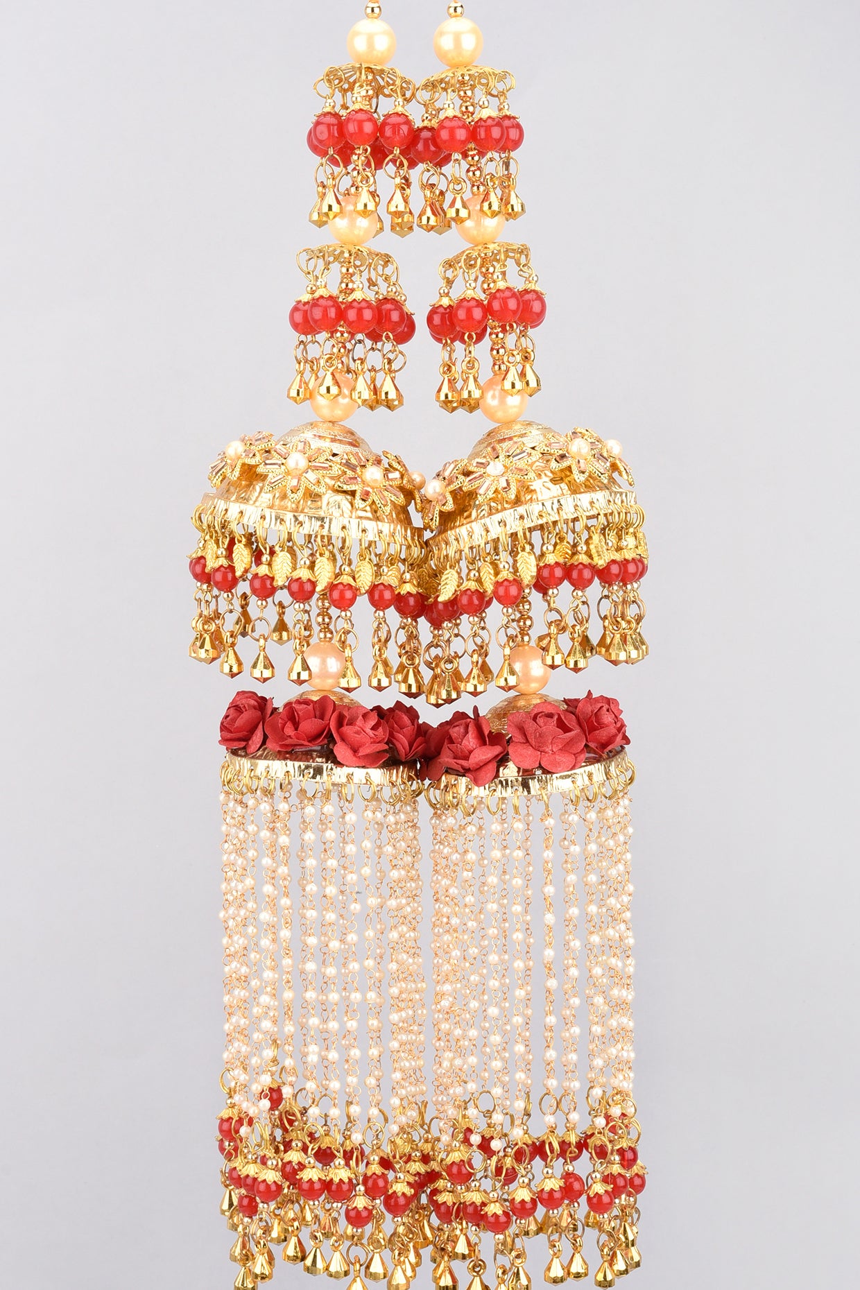 Gold Finish Beaded Kaleeras (Set of 2)