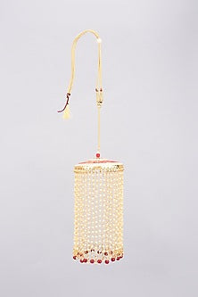 Gold Finish Pearl Meenakari Kaleeras