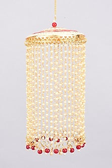 Gold Finish Pearl Meenakari Kaleeras