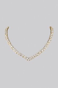 Gold Finish Swarovski Necklace