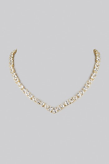 Gold Finish Swarovski Necklace