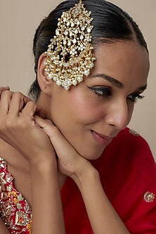 Gold Finish Mother of Pearl & Pearl Beaded Pasa