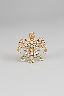 Gold Finish Mother Of Pearl Ring