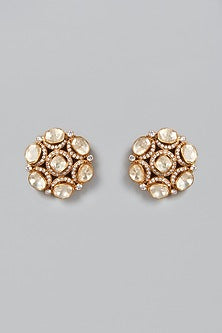 Gold Finish Kundan Stud Earrings